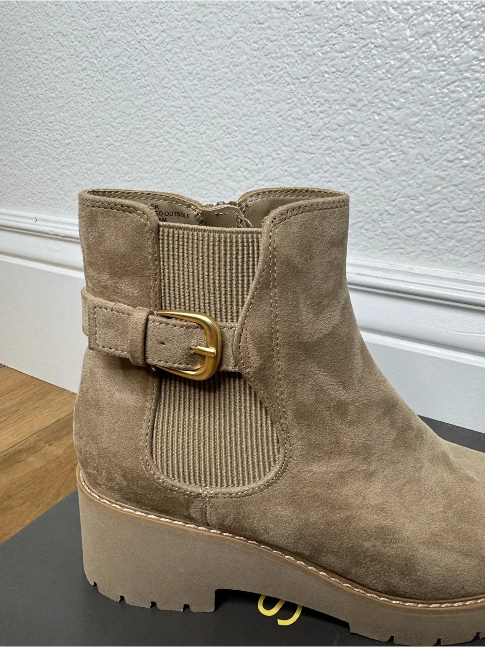 NWT Women’s Style & Co Taupe Suede Ankle Boot with Buckle